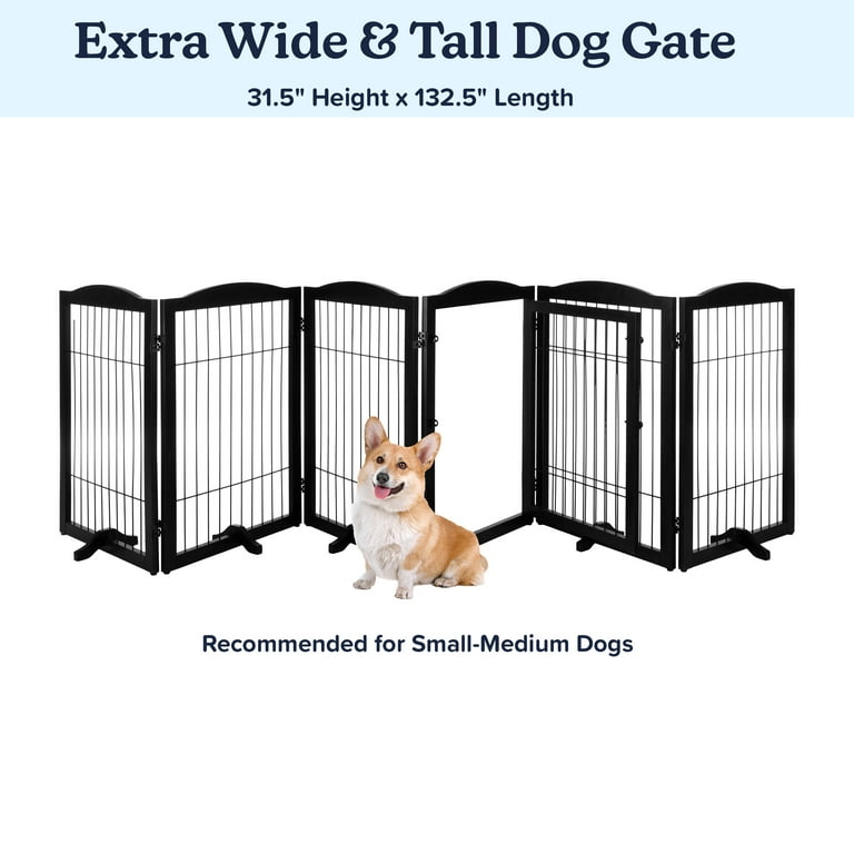 PETMAKER Extra Wide Dog Gate Freestanding Foldable Indoor Dog