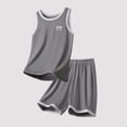 thumbnail image 4 of Amidoa Boys Girls 2 Piece Outfits Summer Clothes Short Sleeve Soft T Shirts and Casual Shorts Kids Clothing Sets Gray Size 12, 4 of 4
