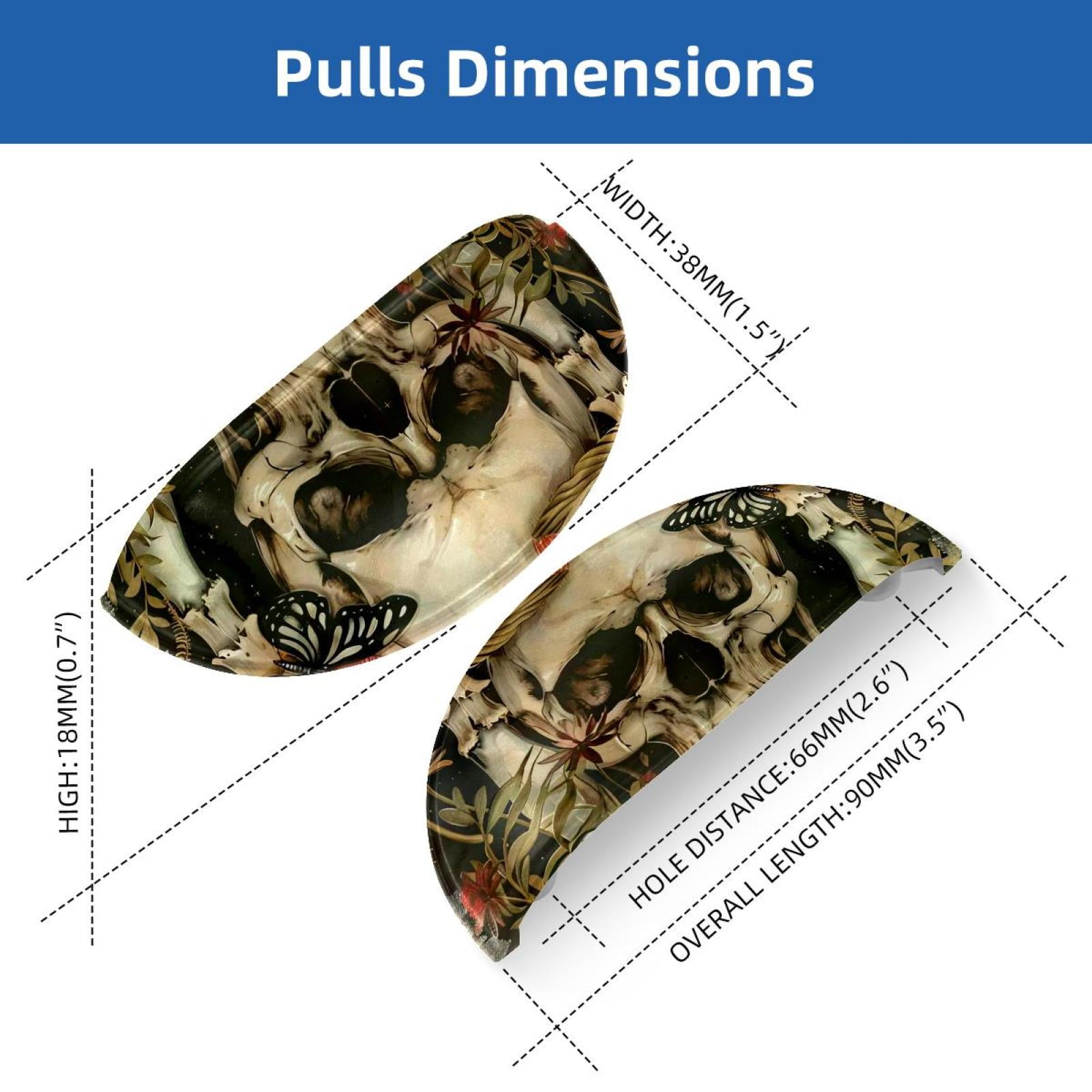 PhooArto 6 Pcs Cup Drawer Pulls, Mushroom Butterfly Skull Shell Shape Handles Cabinet Knobs for Dresser Cupboard Closet Wardrobe with Screws
