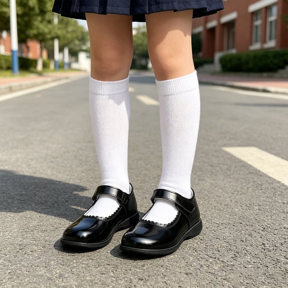 Girls PU School Uniform Dress Shoes Black Mary Jane Shoes Oxford Shoes for Girls (B-OTHER1 4-4.5 Years)