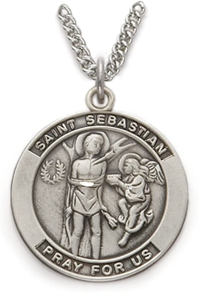 Merek Sterling Silver Catholic Patron of Athletes Saint Sebastian Medal ...