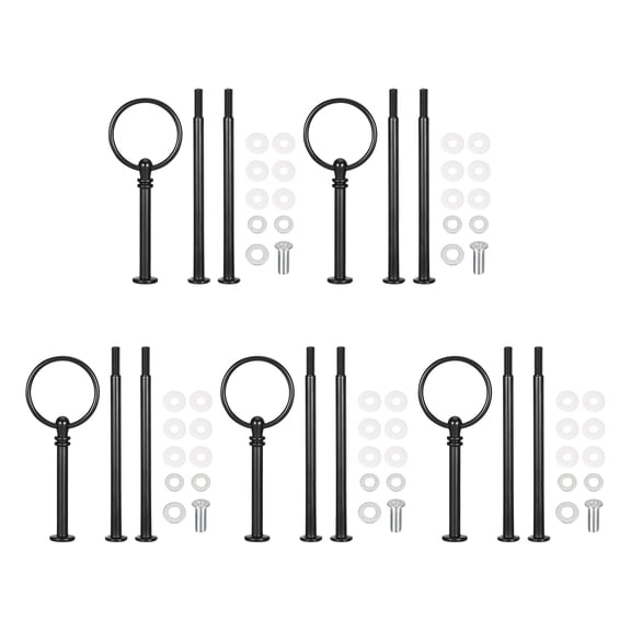 Uxcell 5 Set Cake Tray Stand Handle Plate Hardware Fitting, 3-Tiers Round Black