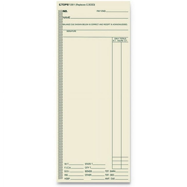 Time Clock Cards, Replacement for ATR206/C3000/M-154, One Side, 3.38 x 8.25, 500/Box Time Clock Cards, Replacement for ATR206/C3000/M-154, One Side, 3.38 x 8.25, 500/Box