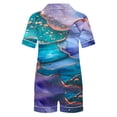 thumbnail image 3 of Jamicy Pyjama Doux pour Femmes Mode Décontractée Imprimé Manches Courtes Col à Revers avec Shorts Ensemble de Pyjama Confortable et Ample pour la Maison, 3 of 4
