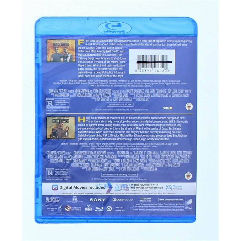 Bad Boys / Bad Boys II (Blu-ray) Sony, Action, Comedy - Walmart.com