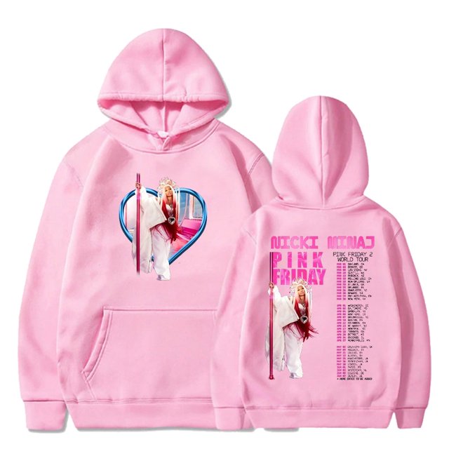 Nicki Minaj Chandail à Capuchon Pink Friday 2 World Tour Merch à Manches Longues Mode Urbaine Hommes Femmes Sweat à Capuche