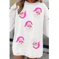 thumbnail image 4 of Casuashion Sparkle Santa Graphic Oversized Long-Sleeve Blouse - Fashionable Sequin Christmas Sweater, 4 of 8
