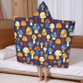 thumbnail image 5 of Colorful Spotted Mushroom Dark Blue Pattern Hooded Bath Towel，50"x30" for Ages 3 To 12 Kids, Quick Dry Lightweight Soft Microfiber Hood Beach Towel Cover Up for Kids, 5 of 7