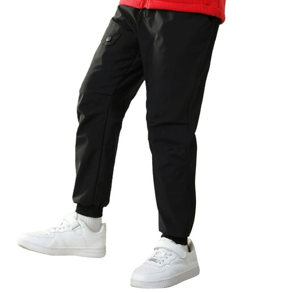 Afdoent Boys Pants Children's Hiking Trousers Water Proof Outdoor Trekking Trousers Elasticated Waist Thicken Jogging Bottoms For Kids Boys Girls 5-6 Years