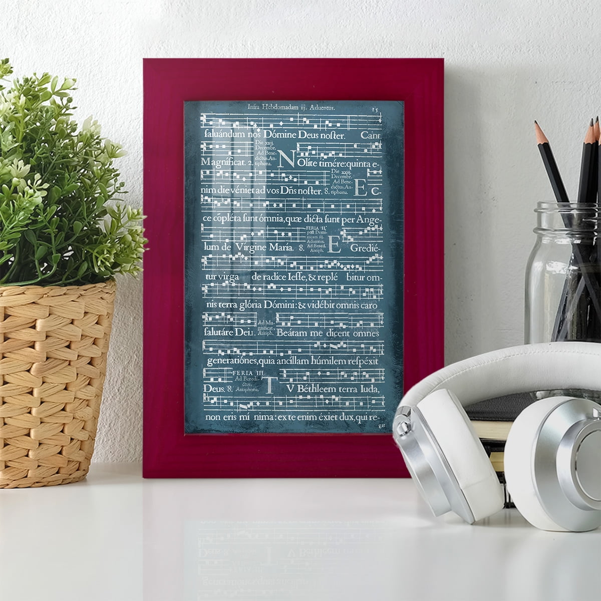 Graphic Songbook II - Framed Print w/glass - Cherry Red