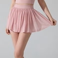 thumbnail image 2 of Yoga Drapey Double Ruffles Athletic Shorts for Women , High Waisted Flowy Tennis Workout Running Tiered Skorts, 2 of 8