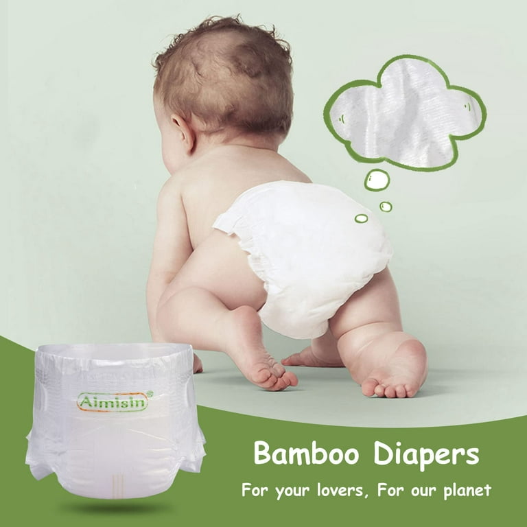  Momcozy Baby Diapers, Baby Diapers Natural Bamboo Diapers  Hypoallergenic for Sensitive Skin, Absorbent Disposable Diapers, Soft  Organic Diapers Size 4(66 Count) : Baby