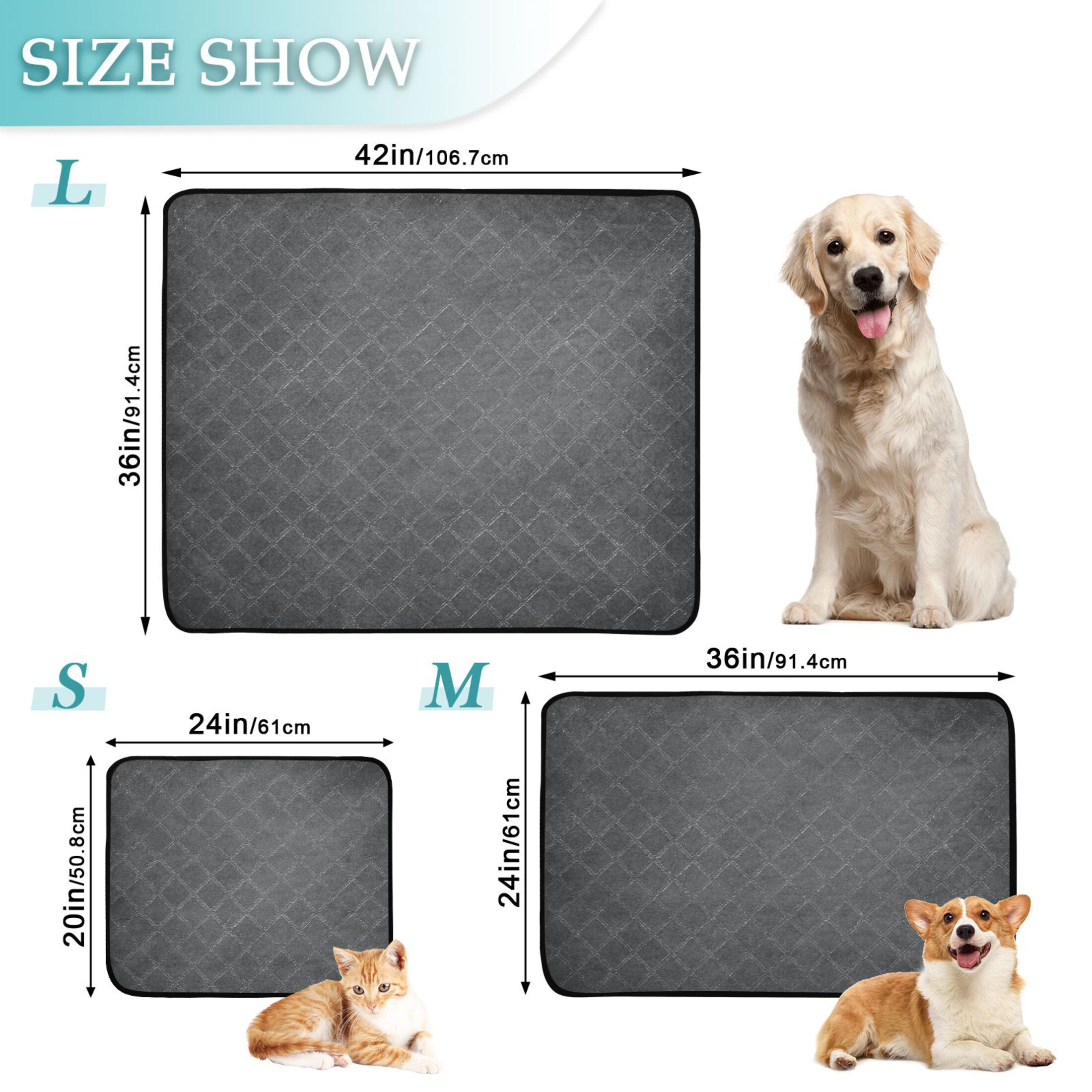 IAUYY Washable Pee Pads for Dogs Smallx3 Absorbent and Leak-Proof Non-Slip Reusable Puppy Pee Pads for Dogs Applicable to Playpen Potty Crate There Are No Highlights