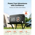 thumbnail image 2 of VEVOR Batterie LiFePO4 12V 200Ah à Cycle Profond BMS Lithium Fer Phosphate pour VR, 2 of 9