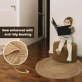 thumbnail image 4 of · REDEARTH · Round Area Rug - 3 Feet Braided Natural Jute with Non-Skid Backing - Handwoven Boho Rug for Bedroom, Kitchen, Living Room - Farmhouse Aesthetic Home Decor - Durable Handmade Rug, 4 of 8