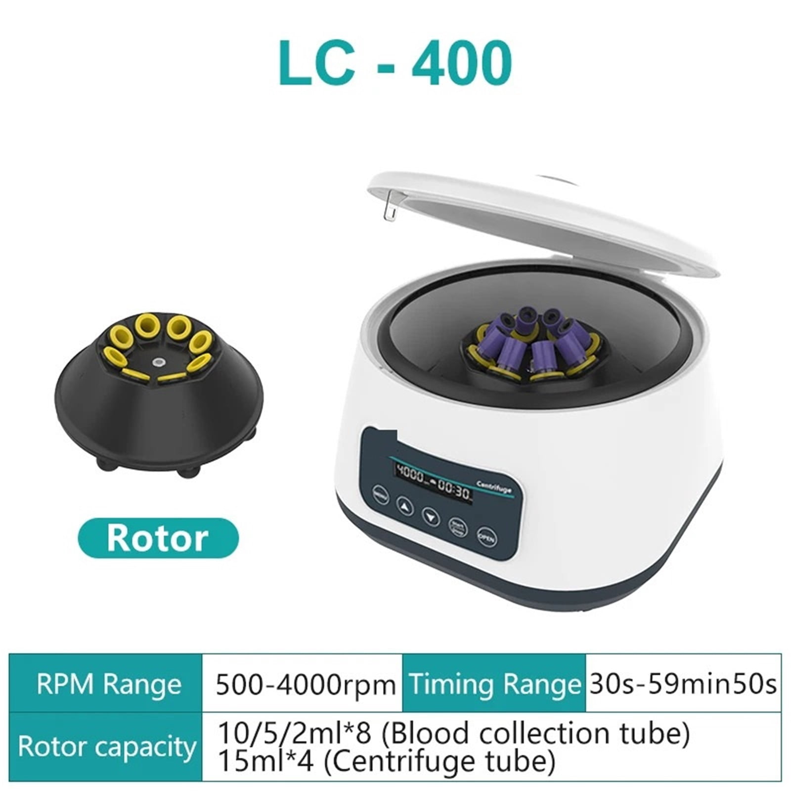 Centrifuge Laboratory Digital Prp Centrifuge Machine For 2/5/10ml Tube And 15ml Centrifuge Tube 500-4000rpm ,High Lab Quality Material