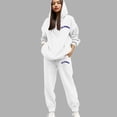 thumbnail image 2 of DHFJKG Hooded Tracksuits For Women 2 Piece Sets Letter Printed Long Sleeve Sweatshirts Drawstring Jogger Ankle-Tied Pants Set Comfortable Athletic Wear Trendy Outfit, 2 of 4