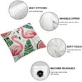 thumbnail image 4 of Flamingo with Watermelon Decorative Throw Pillow Covers Farmhouse Cushion Cover Plush Pillow Case for Couch Sofa Bed Outdoor Home Decor, 4 of 5