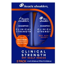 Head and Shoulders Clinical Strength Dandruff Shampoo Twin Pack, Dry Scalp Rescue, 13.5 fl oz
