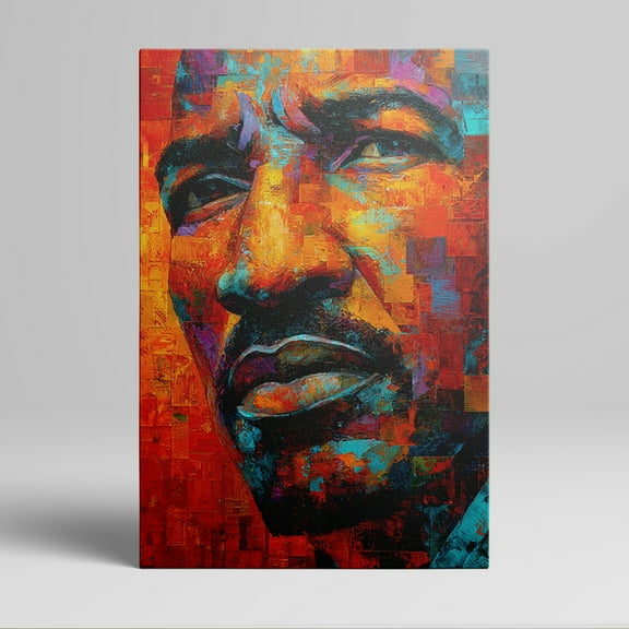 1pc Colorful Mosaic - style Portrait Canvas Painting of a Man, framed Decor room hanging Wall Picture Decor for Home Gifts, living room, bathroom, bedroom, kitchen wall art decor canvas wall art