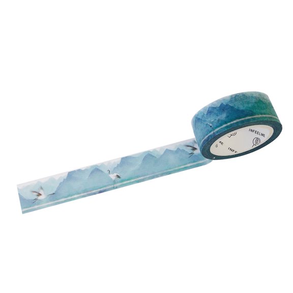 Wrapables® Scenic Nature Washi Masking Tape, Cranes by the Mountainside