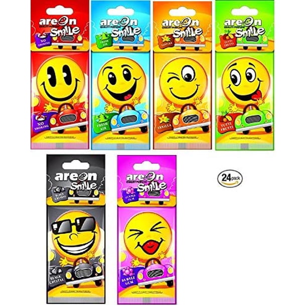 AREON Smile I Emoji Design Hanging Car Air Freshener I Assorted Scents