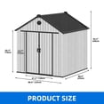 thumbnail image 6 of Dextrus Outdoor Garden Shed with Windows & Vent, 7.3 x 7.3 FT Plastic Storage Shed for Lawn Mower, Plant, & Bike, Waterproof Plastic Tool Storage with Lockable Door & Floor, Gray, 6 of 9
