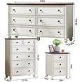 thumbnail image 2 of Joaxswe Farmhouse 4-Piece Bedroom Set, 54" 6-Drawer Dresser, 43.5" Chest, 2 Roman Column Nightstands, Wood, for Living Room, Hallway, White, 2 of 9