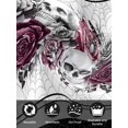 thumbnail image 7 of Halloween Cloth Napkins Set of 8 Reusable Dinner Napkins, Black Purple Skull Roses Horror Flower Cocktail Napkin Washable Table Napkins for Wedding/Holiday Party/Baby Shower 20"x20", 7 of 7
