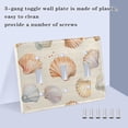 thumbnail image 3 of Yayeee Toggle Light Switch Wall Plate 3-Gang 6.37"x4.48" Decorative Outlet Cover, Beige Seashell, 3 of 7