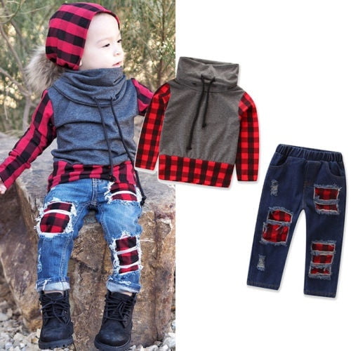 baby boy plaid outfit