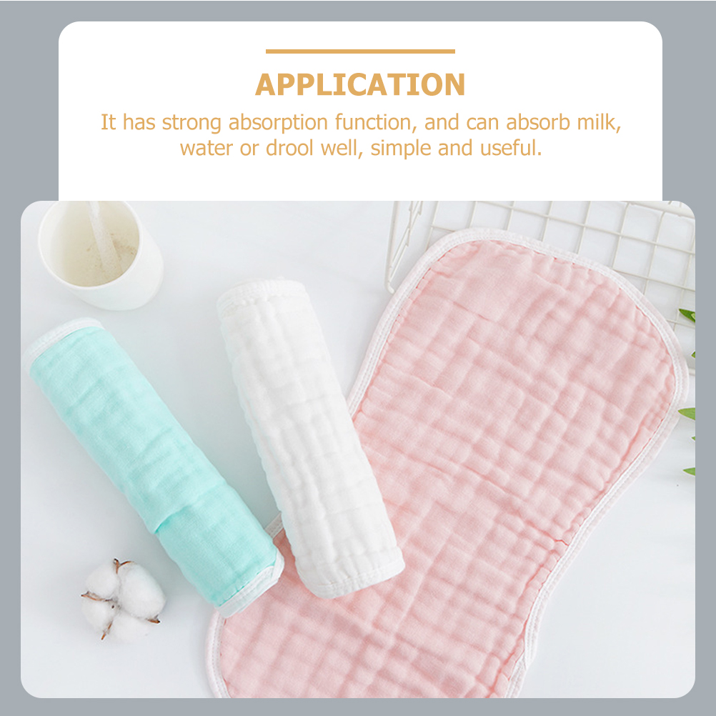 UPOUART 5-Pack Soft Cotton Baby Burp Cloths, Absorbent White Rags for Newborn Care and Indoor Use