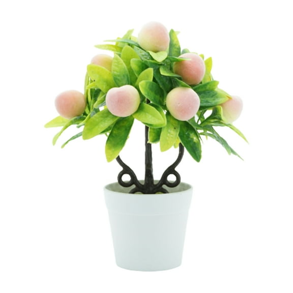 Visland Artificial Potted Fruit Tree Bonsai, Faux Mini Plastic Fruits Plants for Home Wedding Party Bonsai Decor Fake Green Pot Flowers Ornaments
