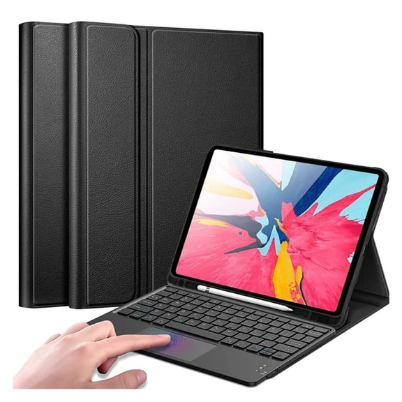 XZAMB TouchPad Keyboard Case Compatible with iPad Pro 12.9" 2017/2015, Magnetically Detachable Wireless Bluetooth Keyboard Cover with Pencil Holder Compatible with iPad Pro 12.9 1st / 2nd Gen