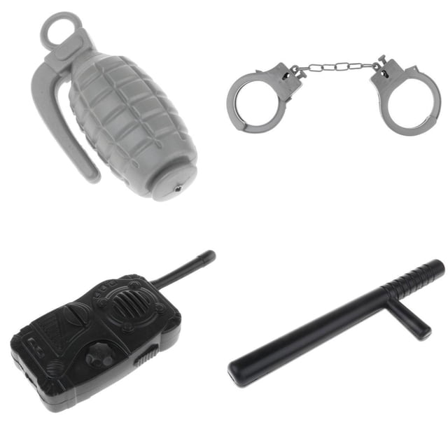 4 Unids Juguete de Vestir de Policías de Simulación Accesorios de Disfraces Juego de Diversión para Niños Muchachos Sunnimix Kids Pretend Play Toy
