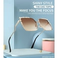 thumbnail image 4 of FEISEDY Women Oversized Square Sunglasses Pearl Design Ladies 2021 New Luxury Fashion Big Shades B2747, 4 of 15