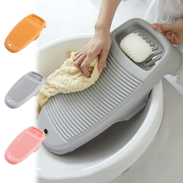 Cagogo under $5 3Pcs Washing Board, Plastic Hand Washing Board,Portable Laundry Scrubbing Board with Soap Holder,Non Slip Washing Board for Clothes,Compact Laundry Board for Socks Underwear