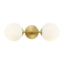 SAFAVIEH Hymn 2-Light LED Brass Metal Wall Sconce with White Shade
