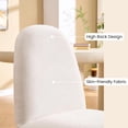 thumbnail image 2 of Guyou Mid Century Swivel Chairs - Set of 4, High Back Chenille Dining Chairs 24" Wide, Armless Upholstered Chairs for Living Room & Dining Room, White, 2 of 7
