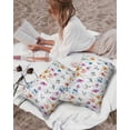 thumbnail image 3 of Outdoor Pillow Covers Throws Watercolor Bird Colorful Floral,Waterproof Pillow Cases Pack of 2 Pastoral Gradient Flowers on White,Durable Cushion Cover Pillowcase for Patio Balcony Couch Garden, 3 of 7
