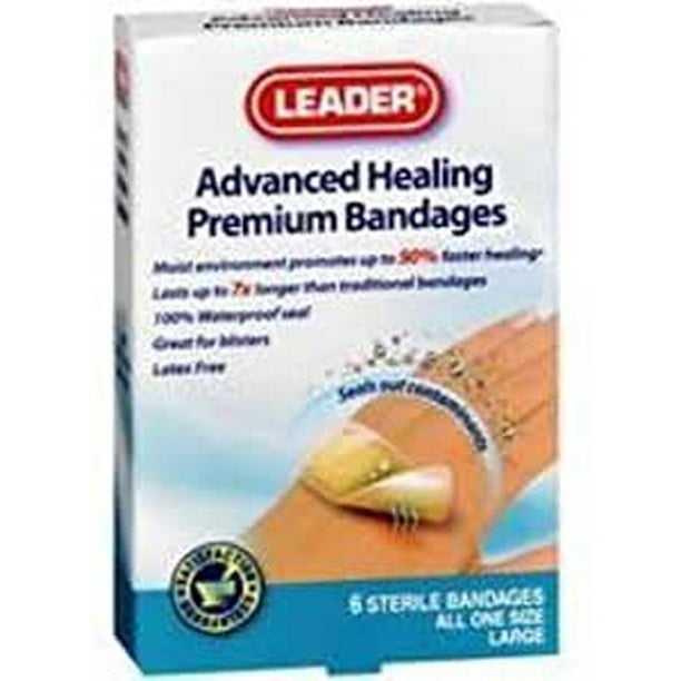 Leader Adhesive Bandages Advanced Healing Large One Size 6 ct