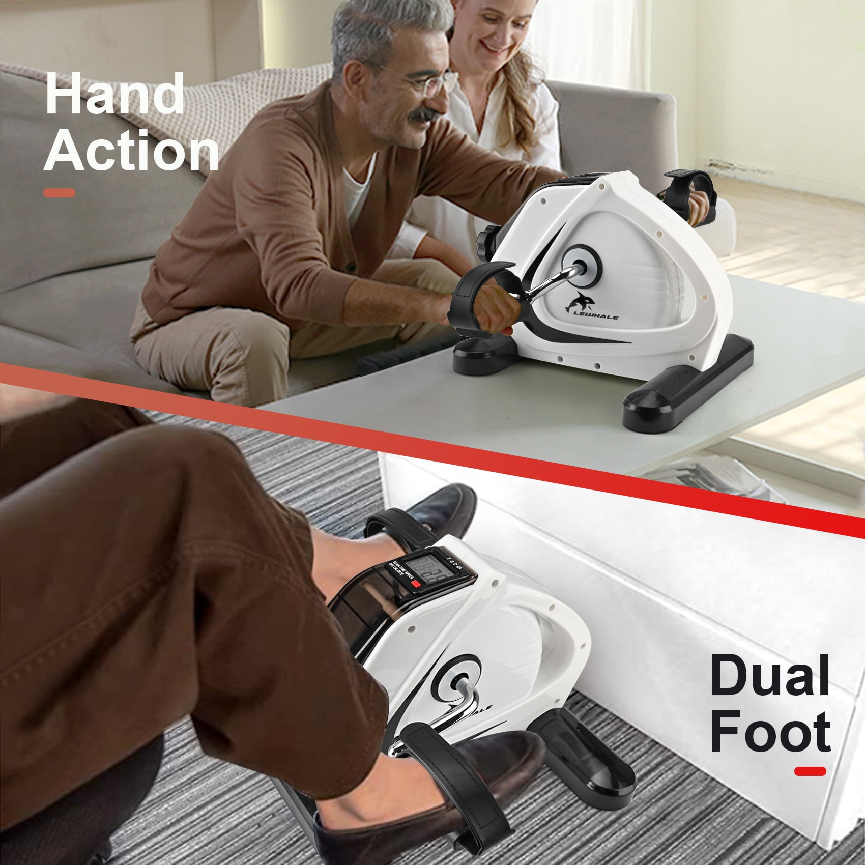 Lewhale Under Desk Exercise Bike Physical Therapy Leg Pedal Exercisers with Special Nail Pad