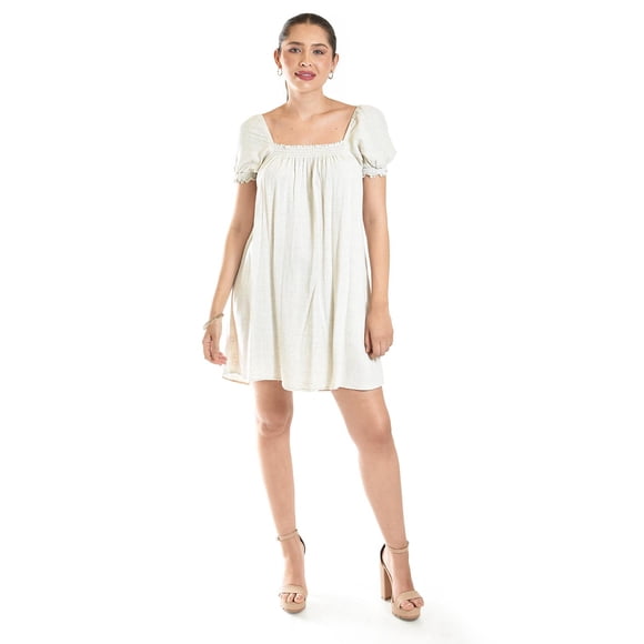 Vestido de lino escote cuadrado Roman Fashion /Juvenil, 20372 (Arena) beige CH
