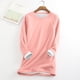 thumbnail image 2 of Gibobby Blusa Manga Larga Mujer Ropa interior Sudadera Mujer Grueso Cálido Top Terciopelo O-cuello Fleece Invierno Mujer Blusa（Rojo， XXXXXL), 2 of 4