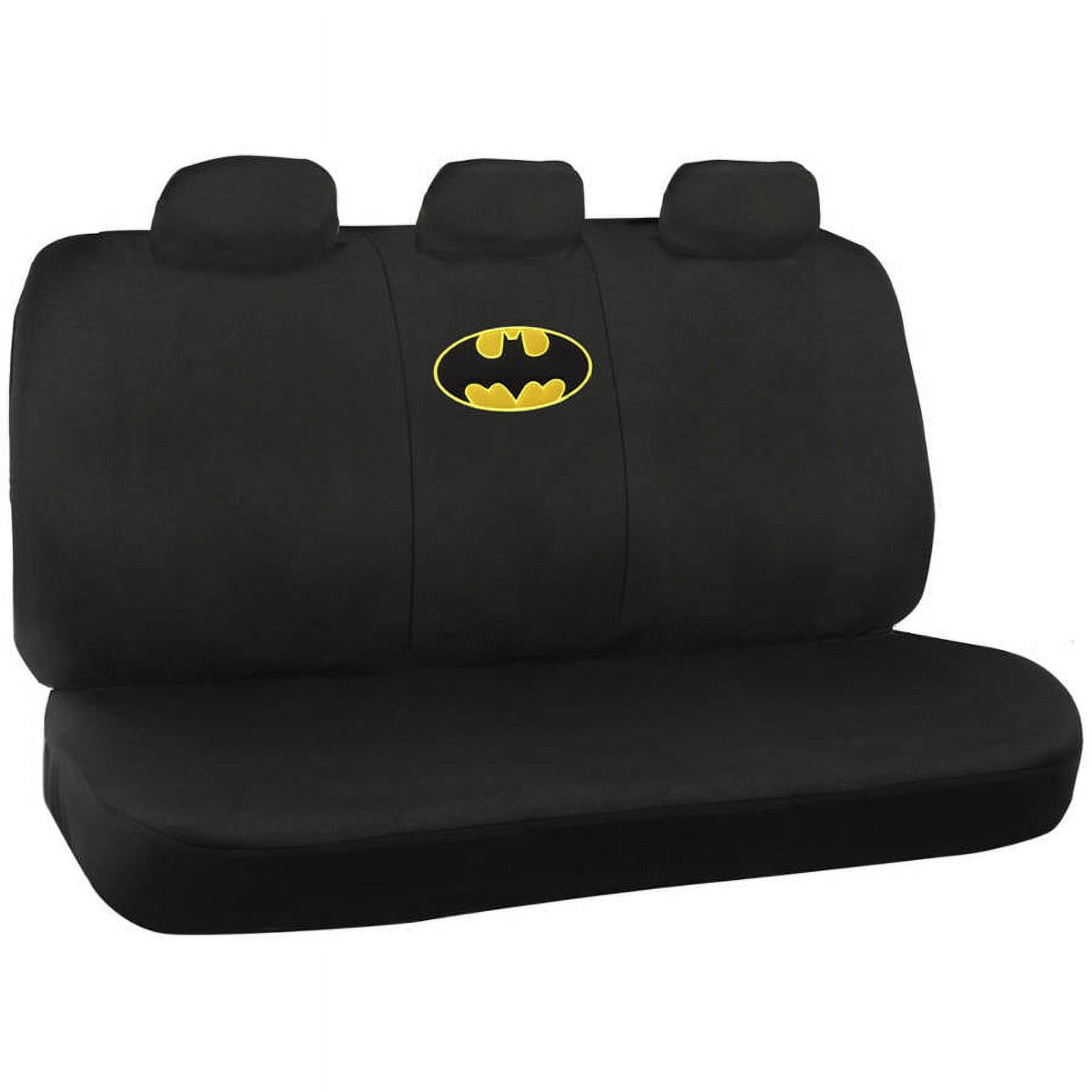 BDK Batman Car Seat Covers with Rubber Floor Mats, Trimmable Floor Liners with Durable Seat Protectors