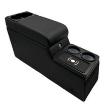 Truck Center Console Truck Seat/Bench Organizer with Wireless Charging and Holder Cups for Jeep CJ5 1976-1983,Jeep CJ7 1976-1986,Jeep Wrangler(YJ) 1987-1995 （Black）