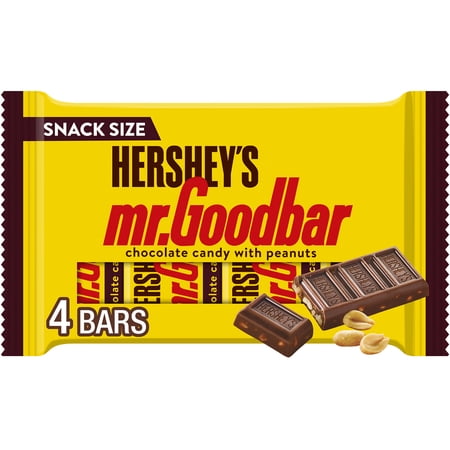 HERSHEY'S MR. GOODBAR Chocolate with Peanuts Snack Size, Candy Bars, .45 oz (4 Count)