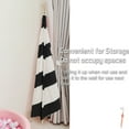thumbnail image 3 of Striped Kids Teepee Tent, Portable Canvas Tent, with Floor Mat for Camping, Playing, Picnic, Black-White Stripe, 3 of 6