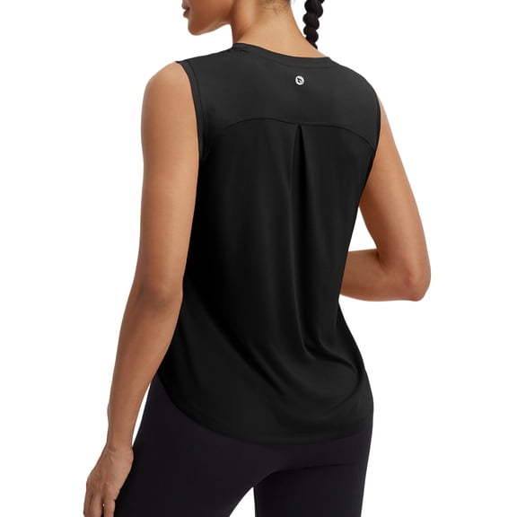 baleaf Women Sleeveless Workout Tops Athletic Tank Tops Black L