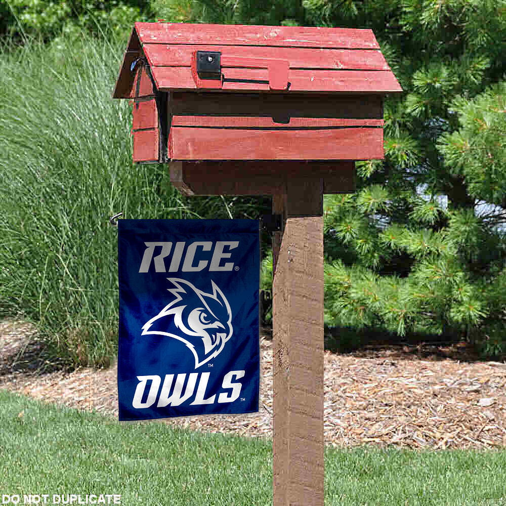 Rice Owls New Owl Logo Garden Flag and Yard Banner 